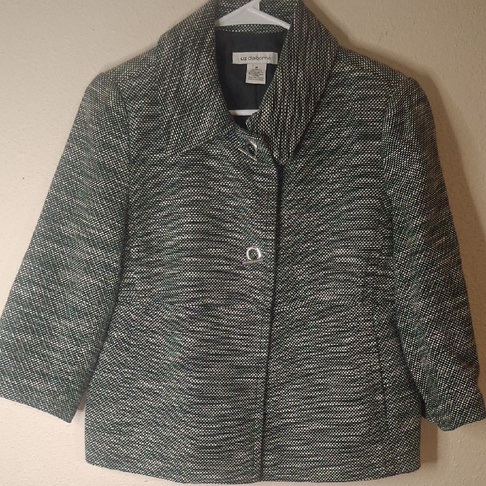 Liz Claiborne Women's Black and White Blazer Suit Jacket size medium